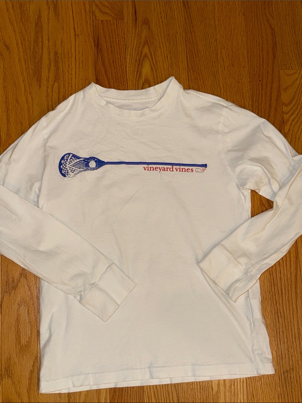 🐳🥍 Vineyard Vines White Long Sleeve Tee Lacrosse logo size small
